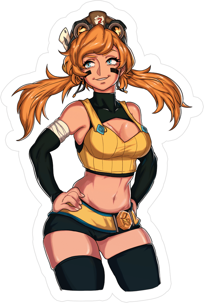 Game Gyaru - Rose Arms Akimbo Sticker