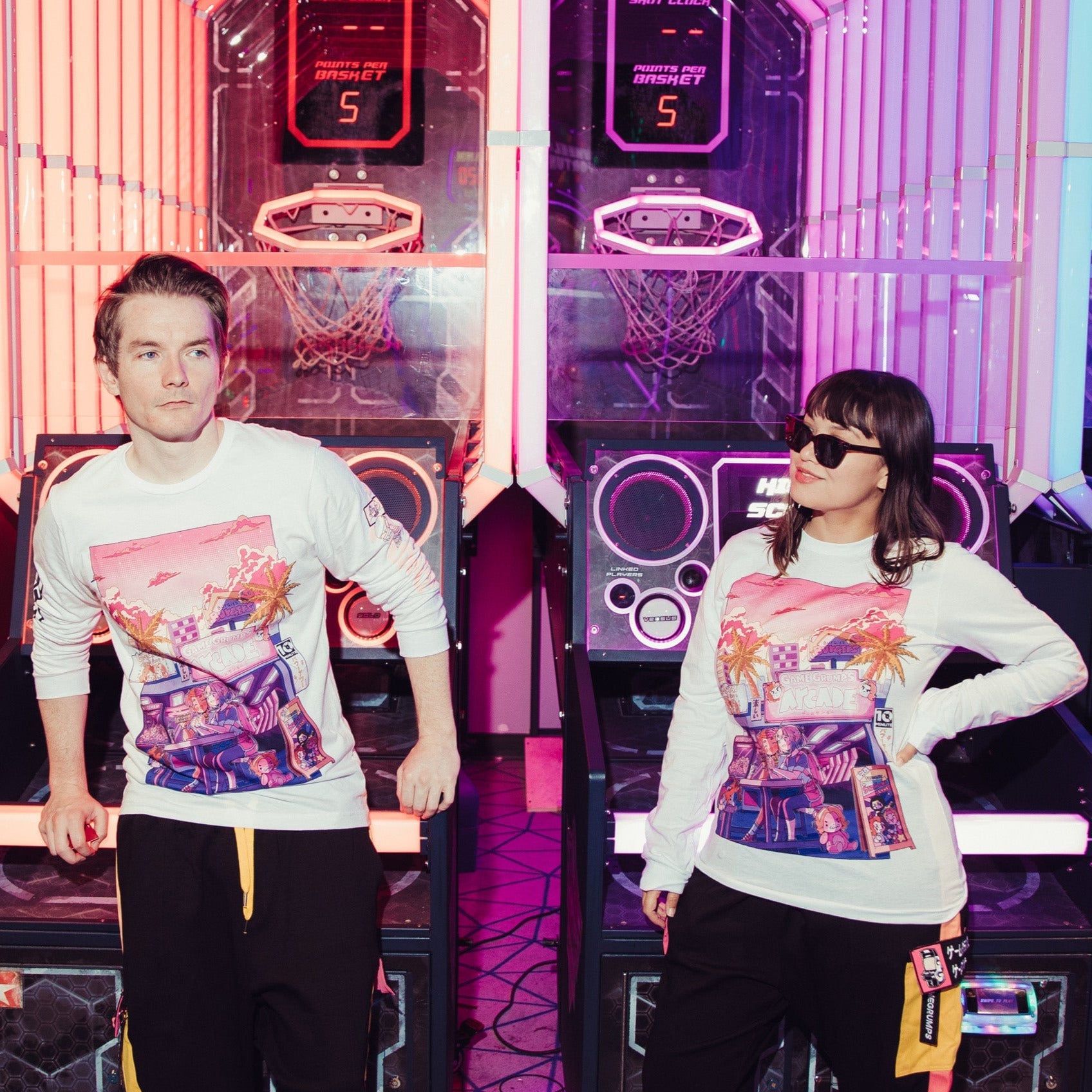 Game Grumps - Arcade Round 2 - White Unisex Long Sleeve Shirt